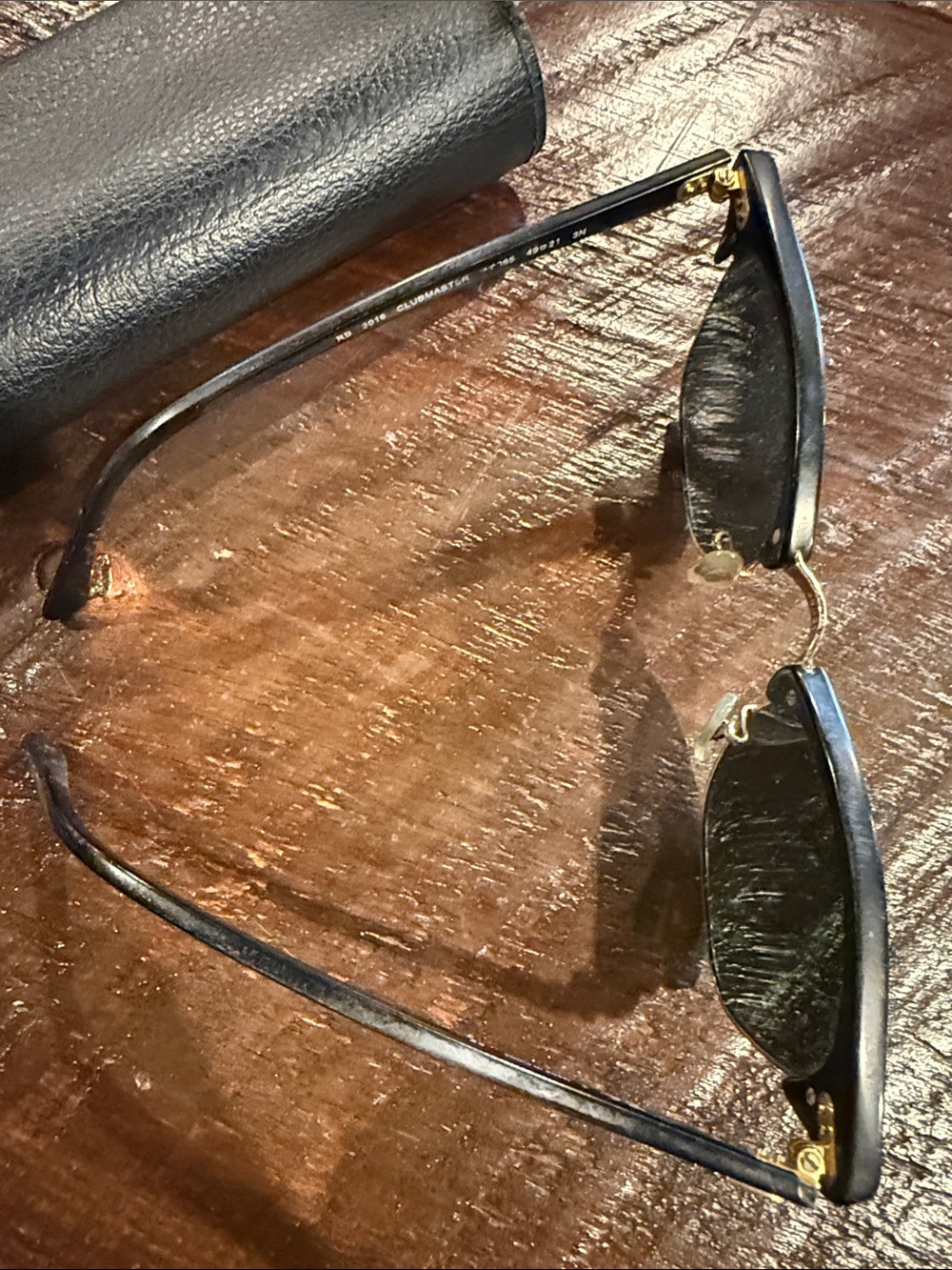 Ray-Ban Black and Gold Clubmaster Eyewear - Picture 5 of 7